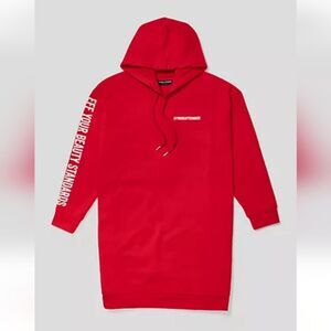 Fashion To Figure x Tess Holiday NWT Women's 3X EYBS Red Graphic Hoodie Dress